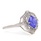 Anillo de Plata con Tanzanita AAA y Topacio Blanco