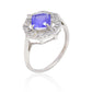Anillo de Plata con Tanzanita AAA y Topacio Blanco
