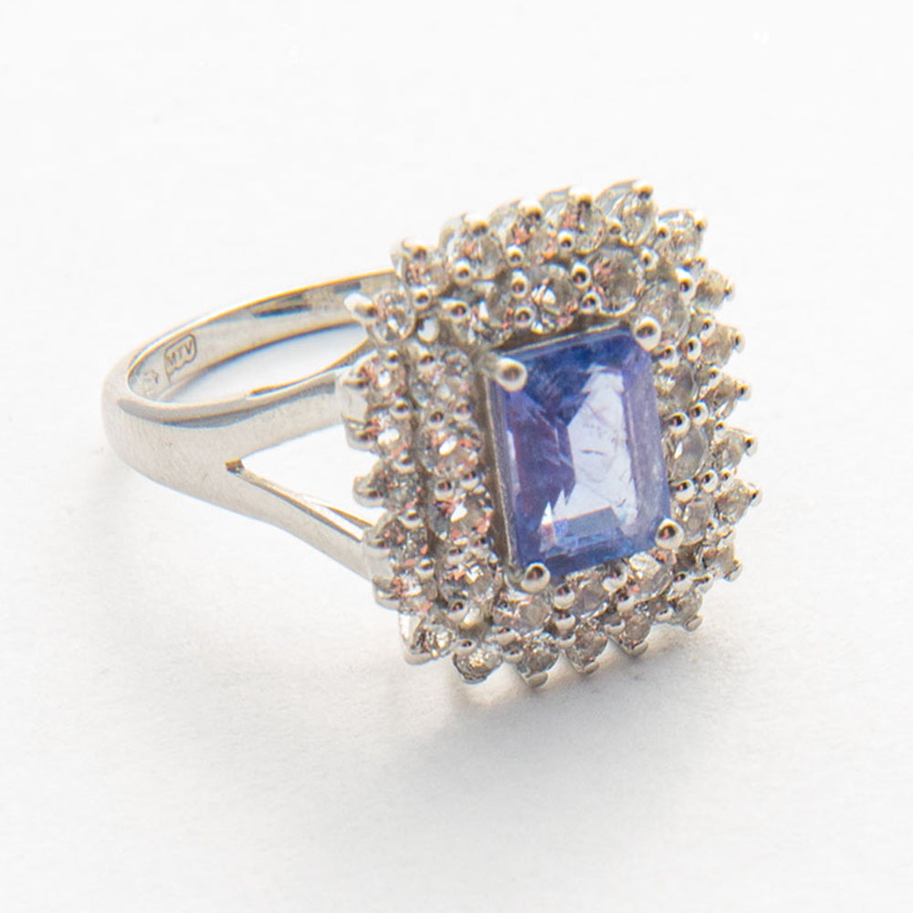 Anillo de Plata con Tanzanita AAA 2 