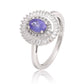 Anillo de Plata con Tanzanita AAA y Topacio Blanco