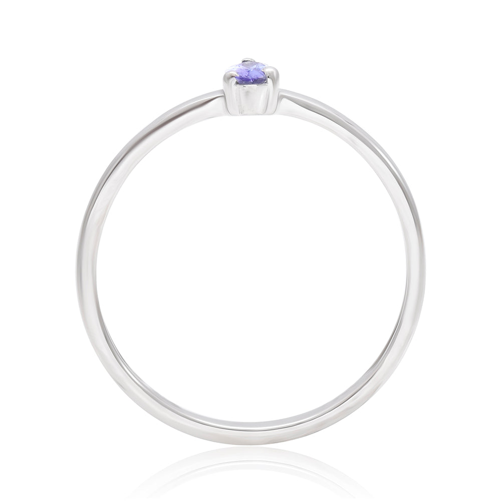 Anillo de Plata con Tanzanita AAA 4 