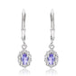 Pendientes de Plata con Tanzanita AAA y Topacio Blanco