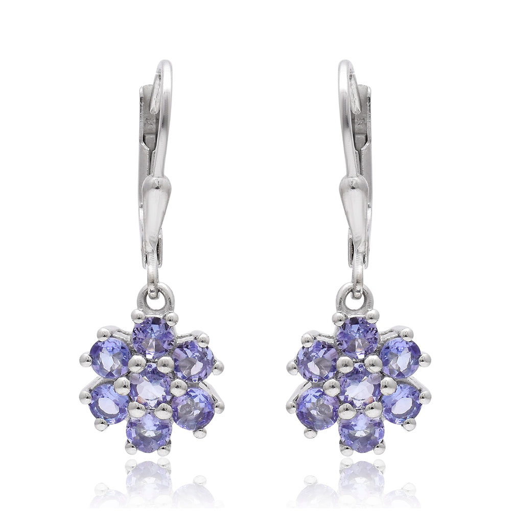 Pendientes de Plata con Tanzanita AAA