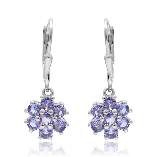 Pendientes de Plata con Tanzanita AAA