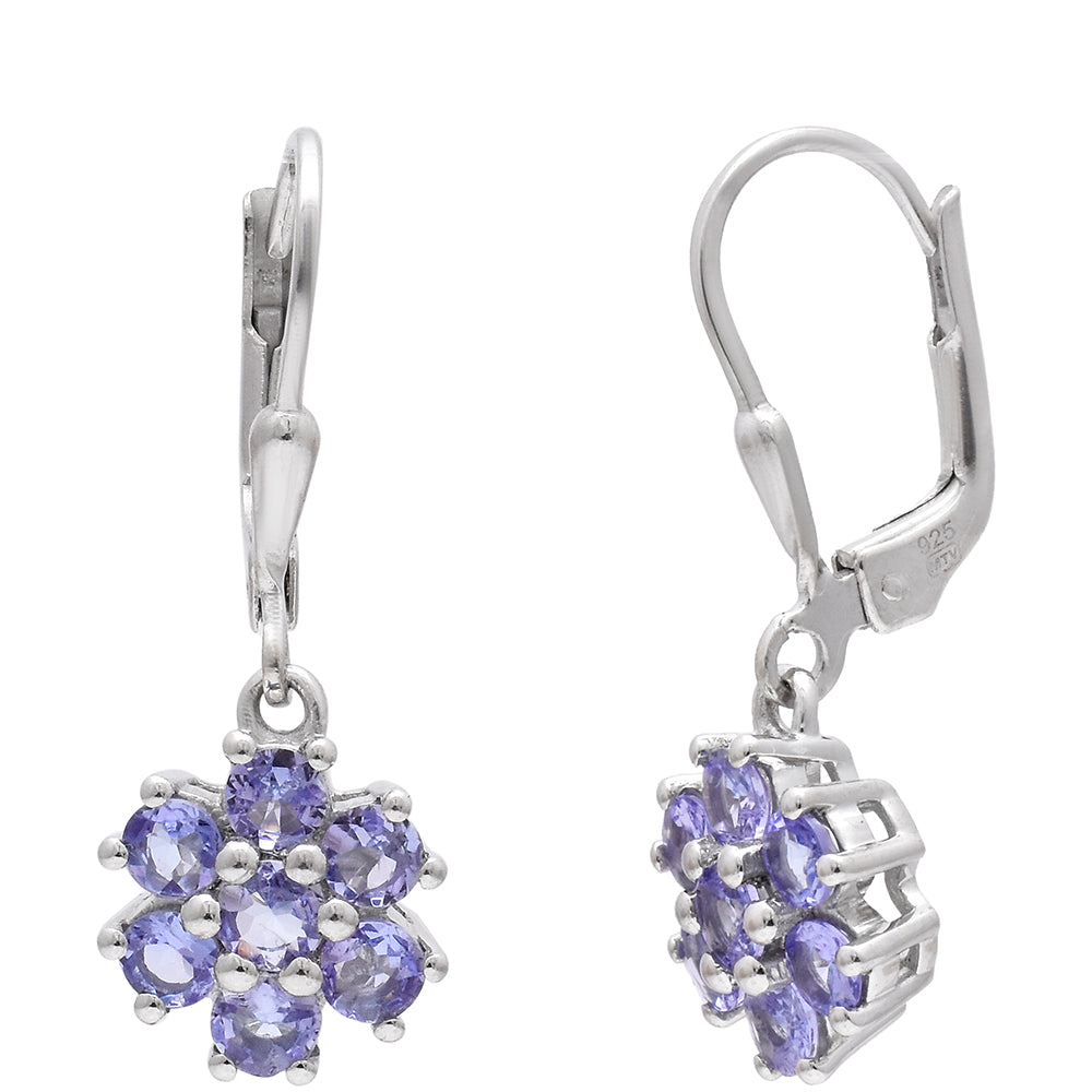Pendientes de Plata con Tanzanita AAA 2 