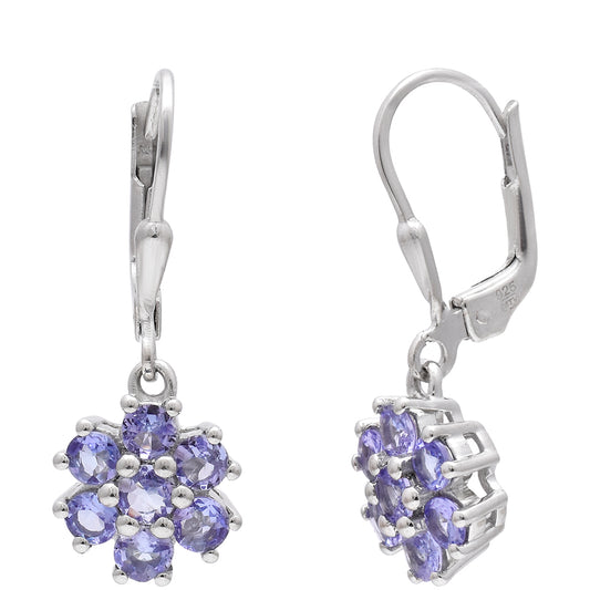 Pendientes de Plata con Tanzanita AAA