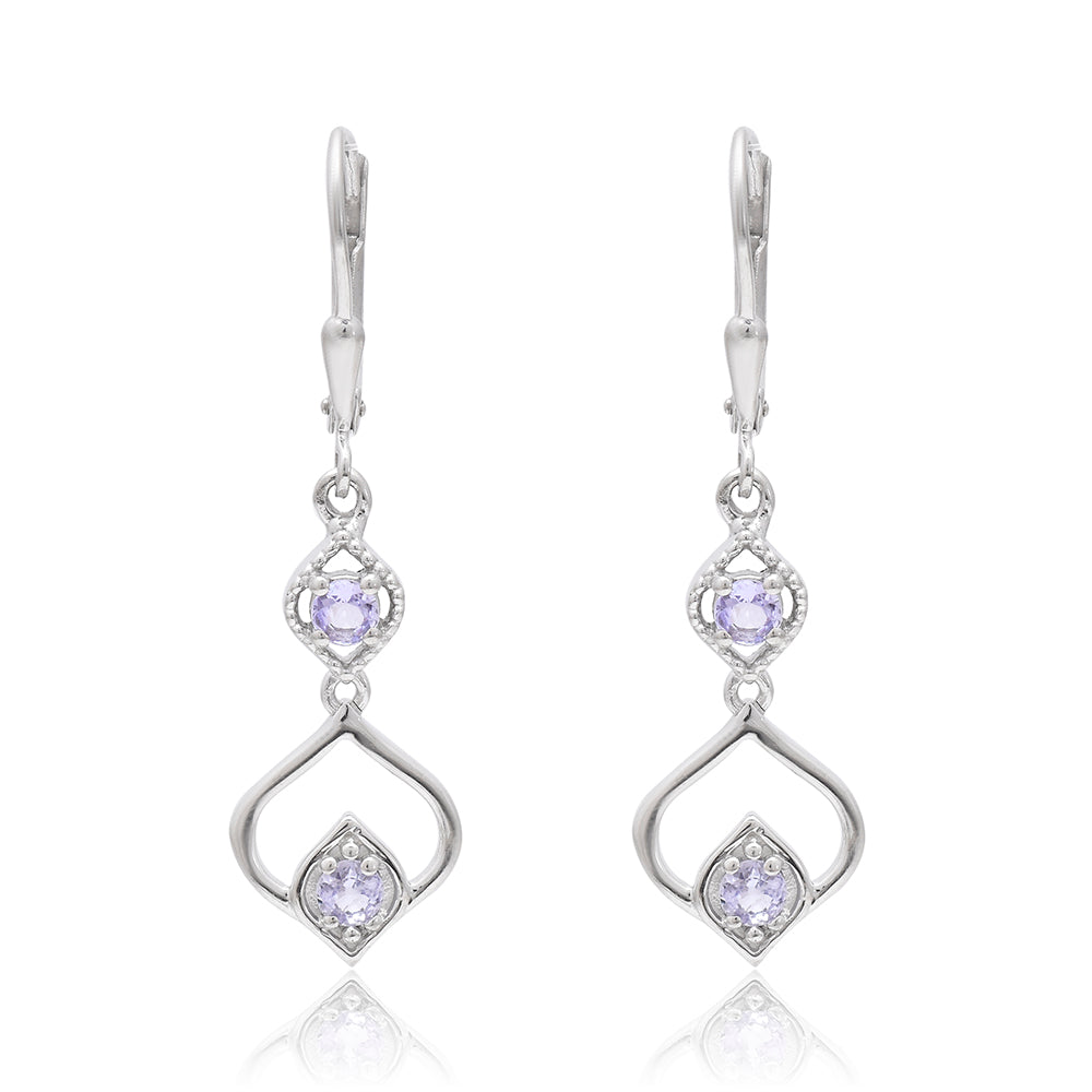 Pendientes de Plata con Tanzanita AAA 2 