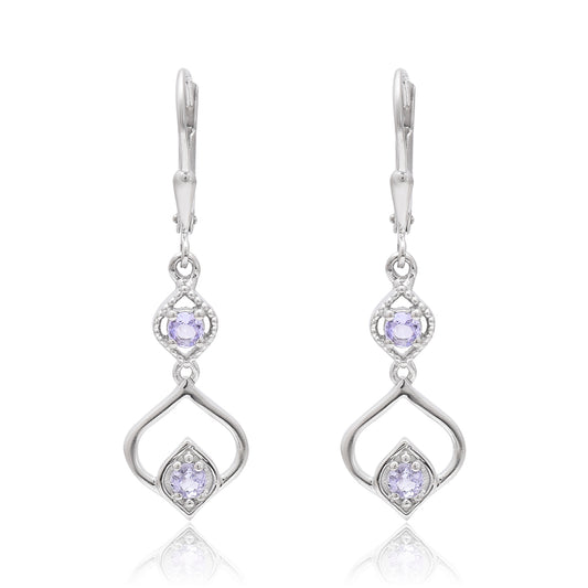 Pendientes de Plata con Tanzanita AAA