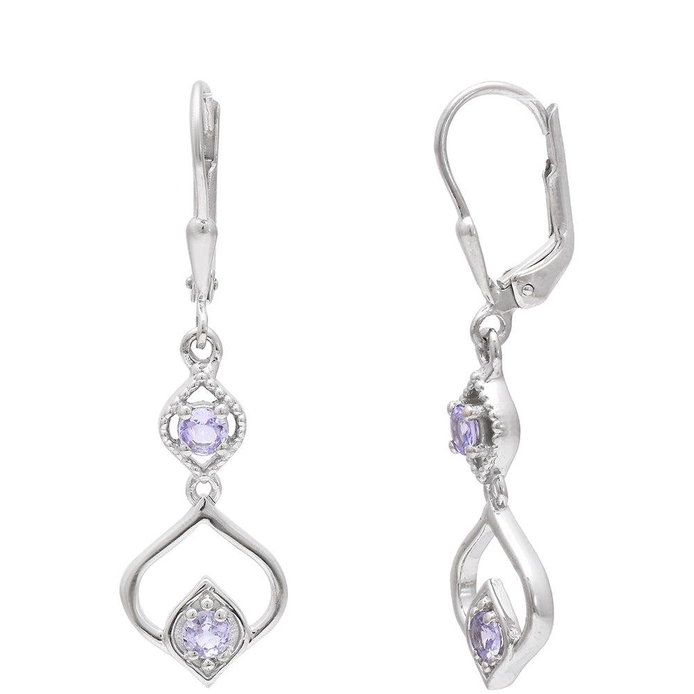 Pendientes de Plata con Tanzanita AAA