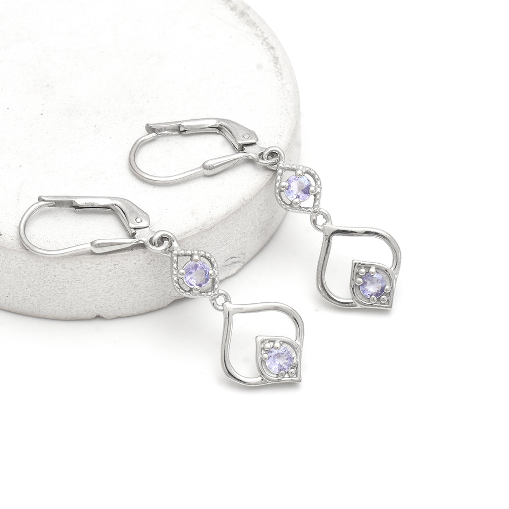 Pendientes de Plata con Tanzanita AAA 1 