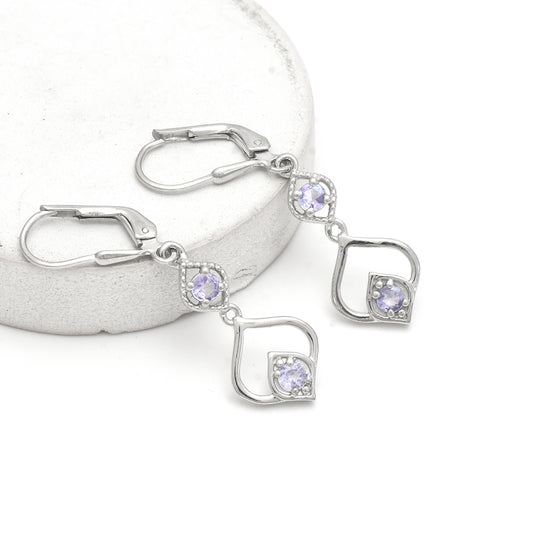 Pendientes de Plata con Tanzanita AAA
