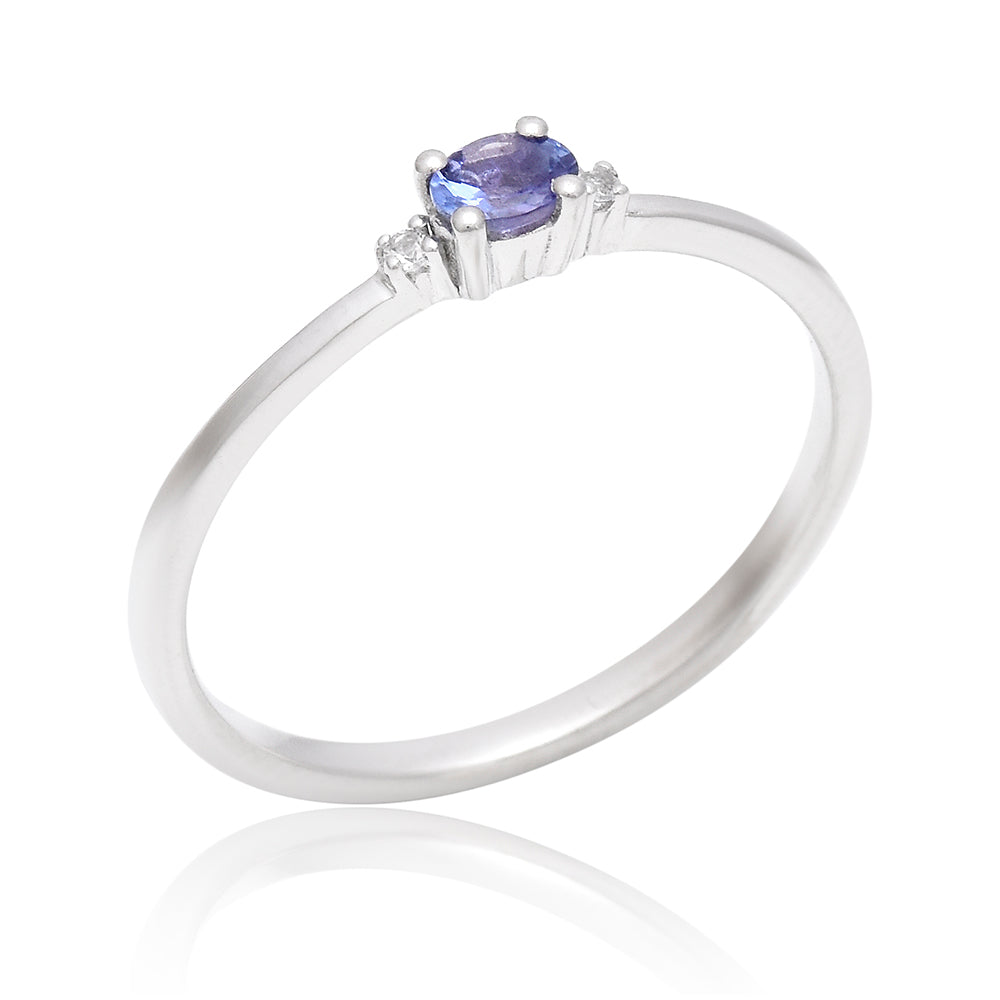 Anillo de Plata con Tanzanita AAA 1 