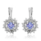 Pendientes de Plata con Tanzanita AAA y Topacio Blanco