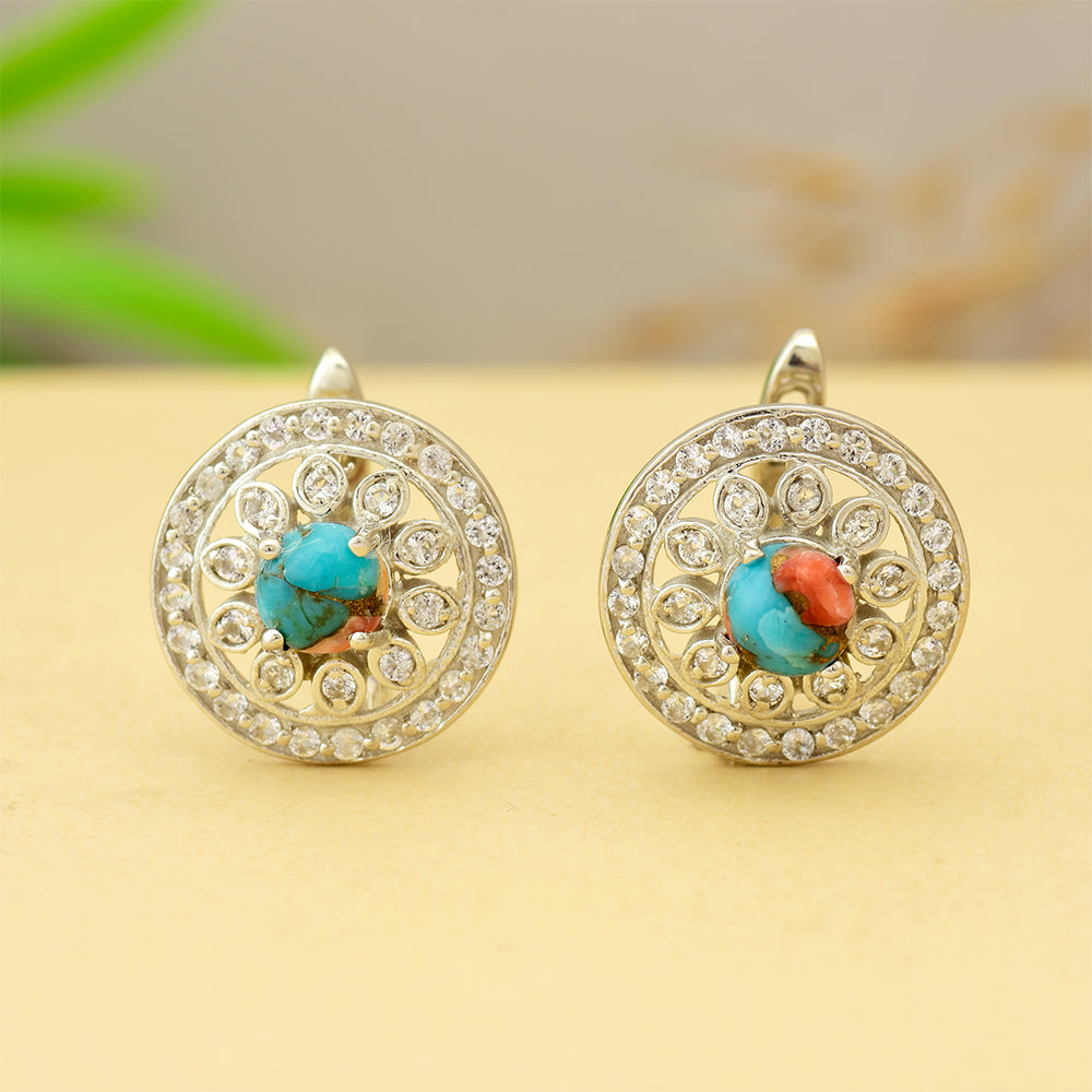 Pendientes de Plata con Turquesa Ostra 1 