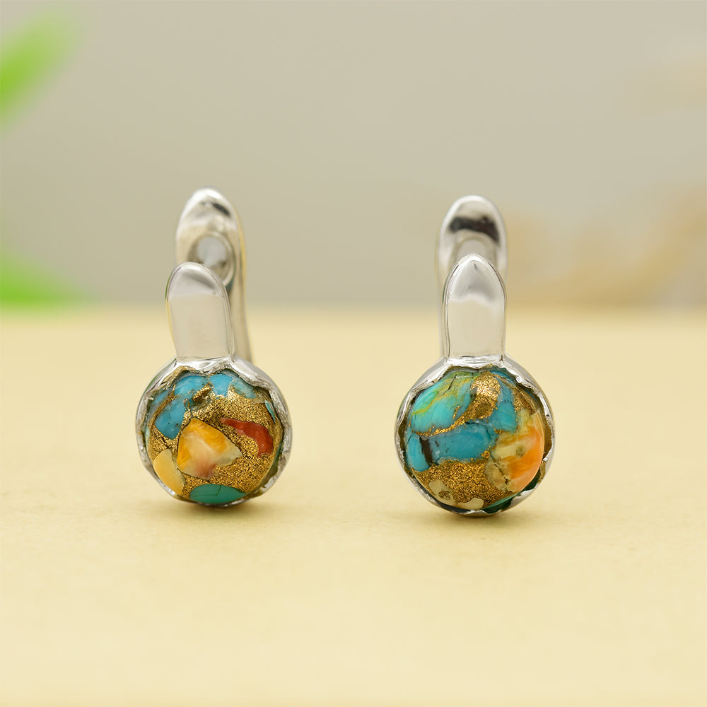 Pendientes de Plata con Turquesa Ostra 1 