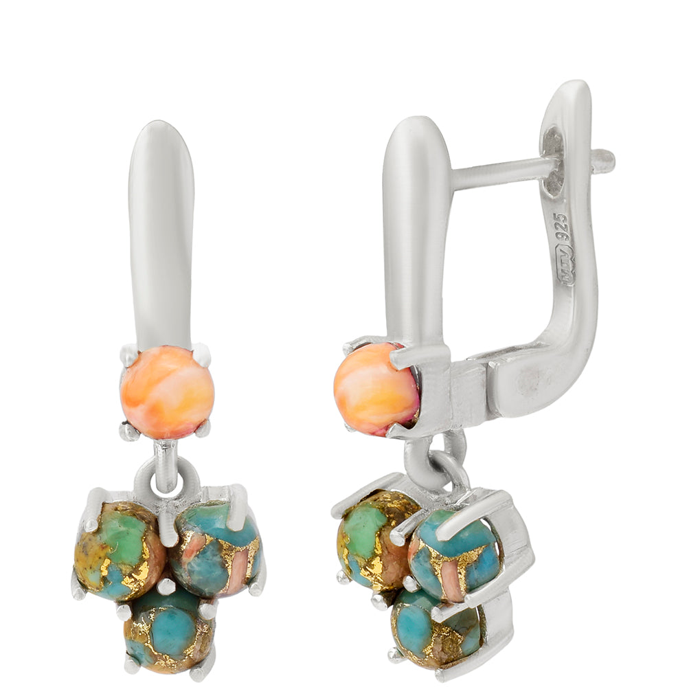 Pendientes de Plata con Turquesa Ostra 4 