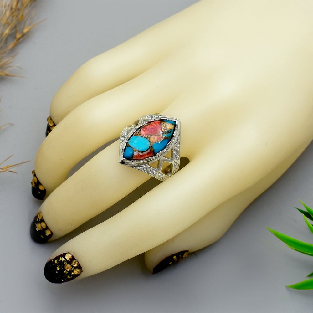Anillo de Plata con Turquesa Ostra 4 