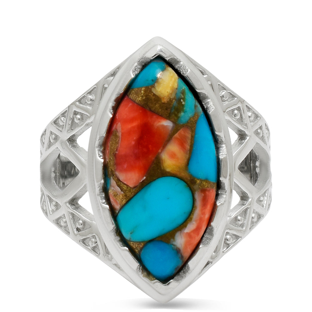 Anillo de Plata con Turquesa Ostra 1 