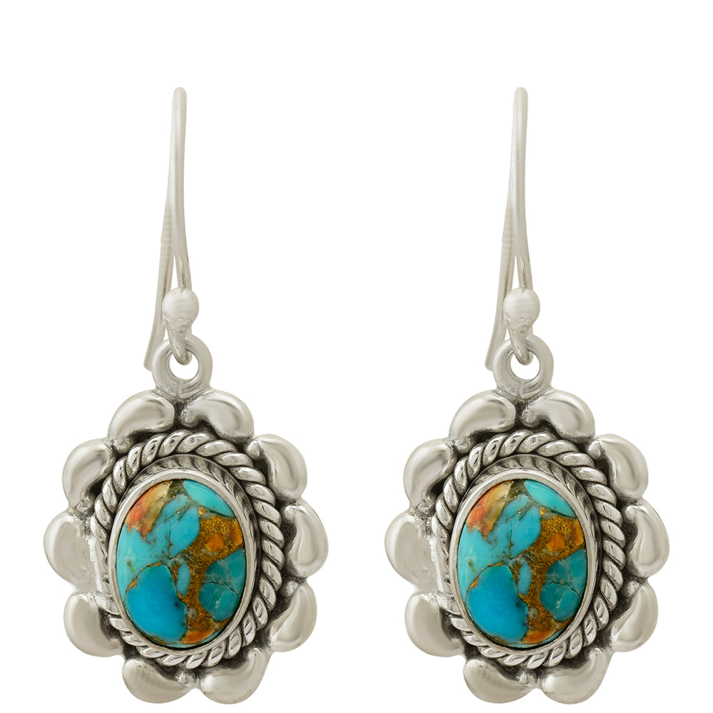 Pendientes de Plata con Turquesa Ostra 1 