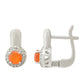 Pendientes de Plata con Ágata Roja y Topacio Blanco