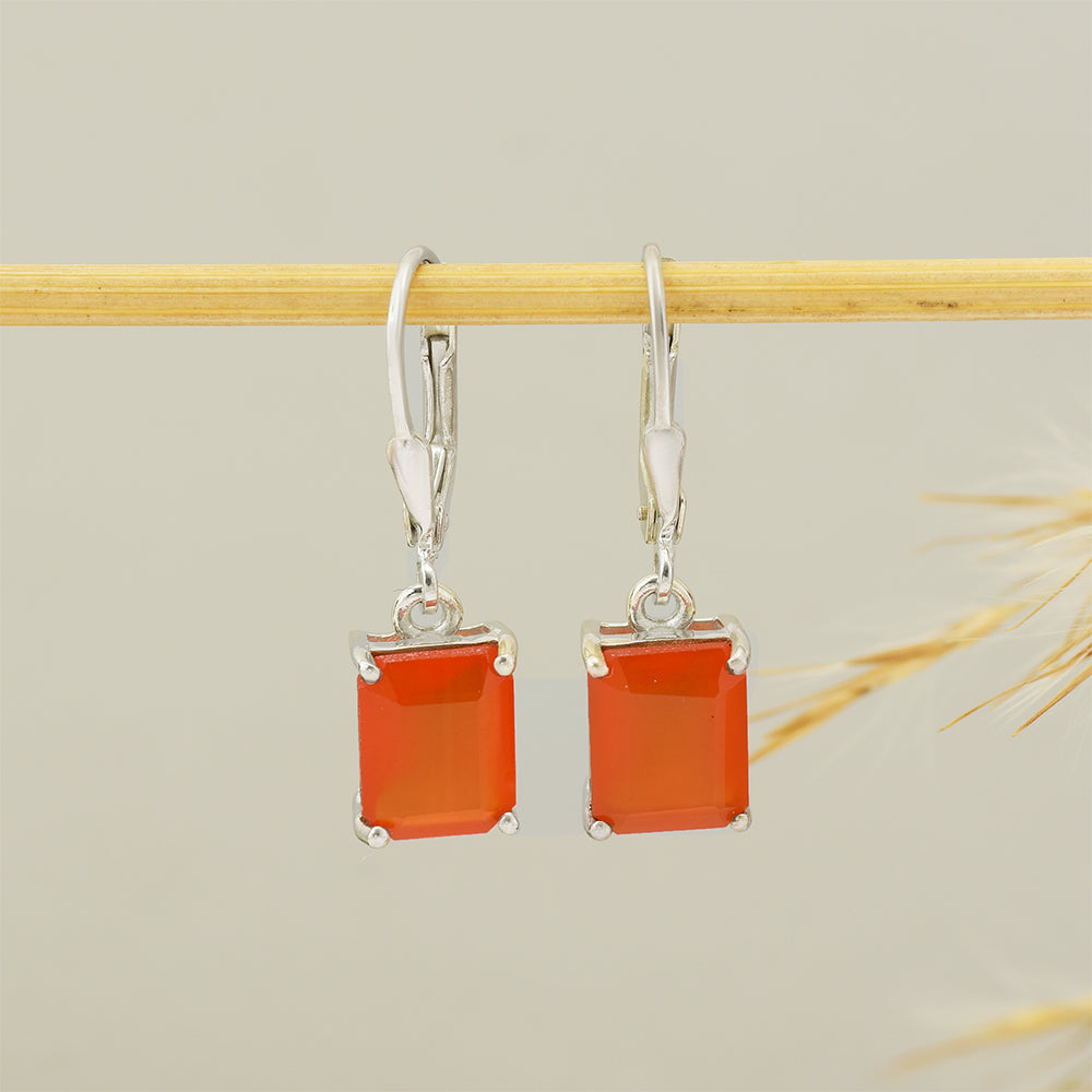 Pendientes de Plata con Ágata Roja