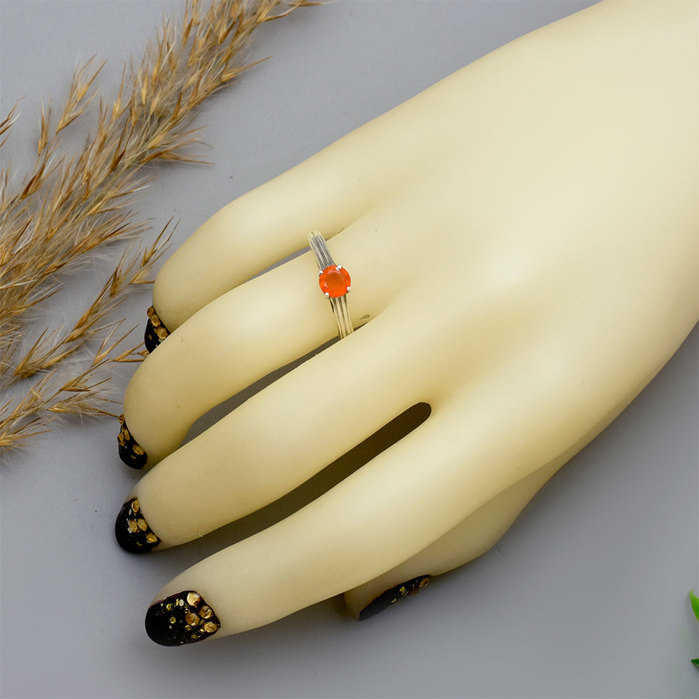 Anillo de Plata con Ágata Roja 4 