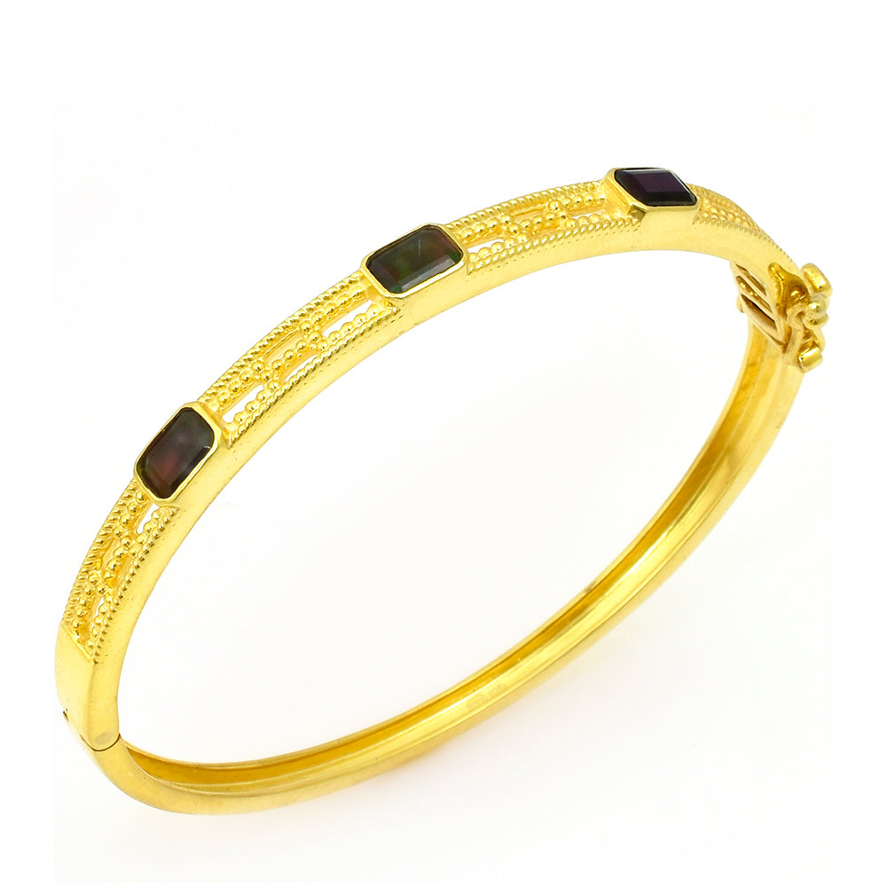 Pulsera de Plata Bañada en Oro con Ópalo Etíope de Lega Dembi 3 