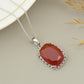 Colgante de Plata con Ágata Roja y Topacio Blanco
