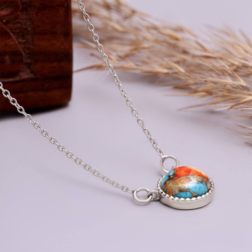 Collar de Plata con Turquesa Ostra