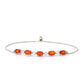Pulsera de Plata con Ágata Roja y Topacio Blanco