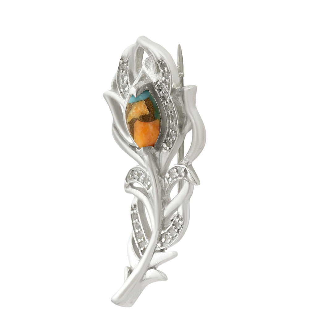 Broche de Plata con Turquesa Ostra 3 