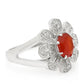 Anillo de Plata con Ágata Roja y Topacio Blanco