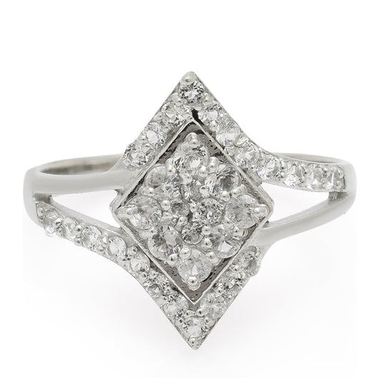 Anillo de Plata con Topacio Blanco