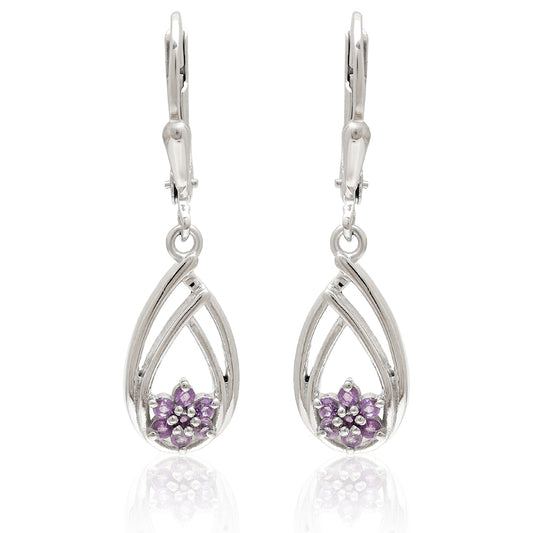 Pendientes de Plata con Amatista de Brasil