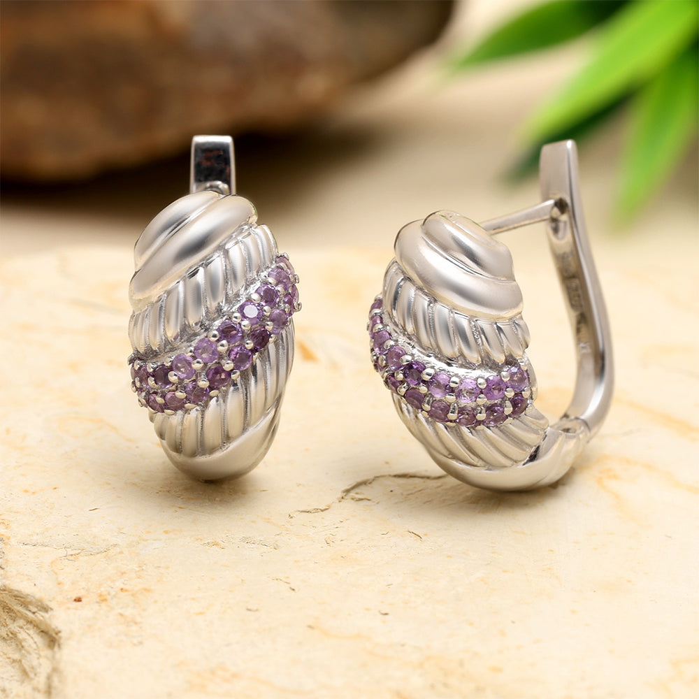 Pendientes de Plata con Amatista de Brasil