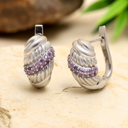 Pendientes de Plata con Amatista de Brasil