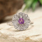 Anillo de Plata con Amatista de Brasil y Topacio Blanco