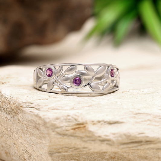 Anillo de Plata con Amatista de Brasil