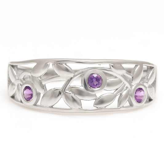 Anillo de Plata con Amatista de Brasil