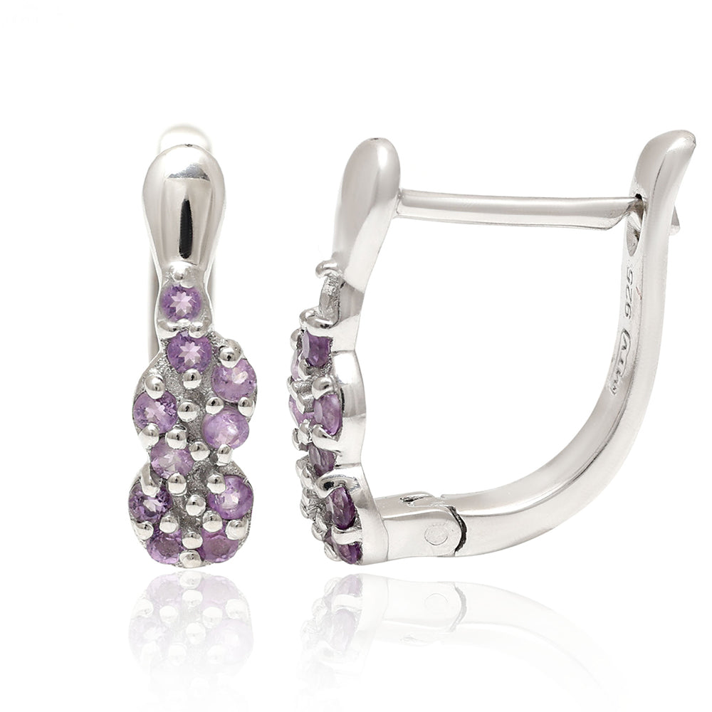 Pendientes de Plata con Amatista de Brasil 4 