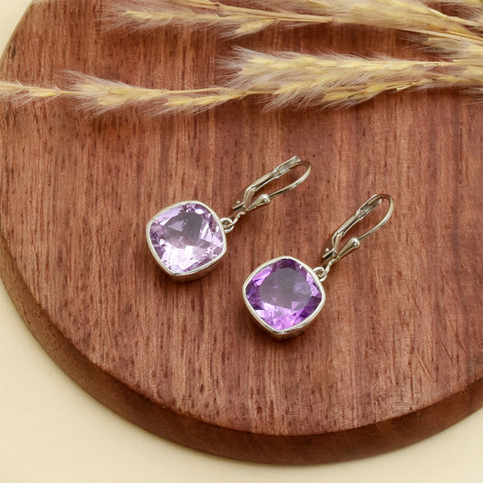 Pendientes de Plata con Amatista de Brasil