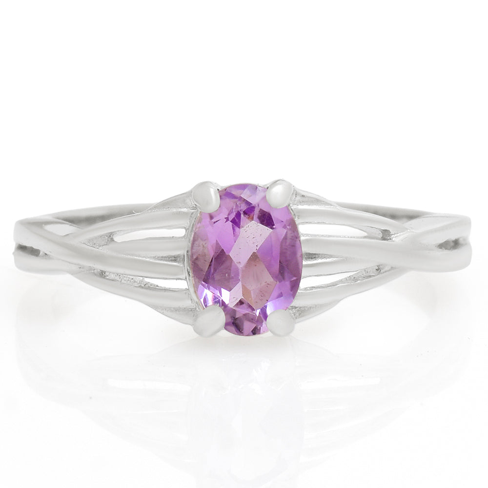 Anillo de Plata con Amatista de Brasil