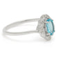 Anillo de Plata con Apatita azul de Madagascar y Topacio Blanco