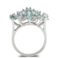 Anillo de Plata con Apatita azul de Madagascar y Topacio Blanco