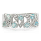 Anillo de Plata con Apatita azul de Madagascar y Topacio Blanco