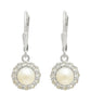 Pendientes de Plata con Perla blanca de agua dulce y Topacio Blanco