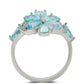 Anillo de Plata con Apatita azul de Madagascar y Topacio Blanco