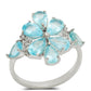 Anillo de Plata con Apatita azul de Madagascar y Topacio Blanco