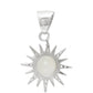 Colgante de Plata con Piedra Lunar Arco Iris y Topacio Blanco