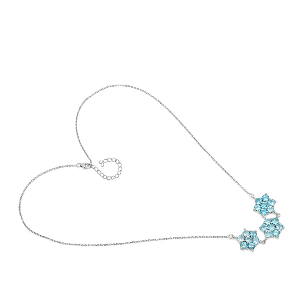 Collar de Plata con Apatita azul de Madagascar